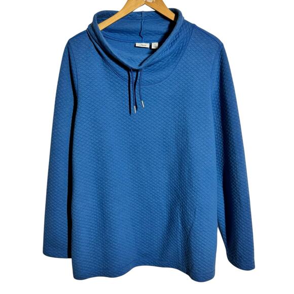 L.L.Bean Softlight Quilted Sweater Women 1X Plus Size Funnel Neck Gorpcore Cozy - Picture 1 of 10